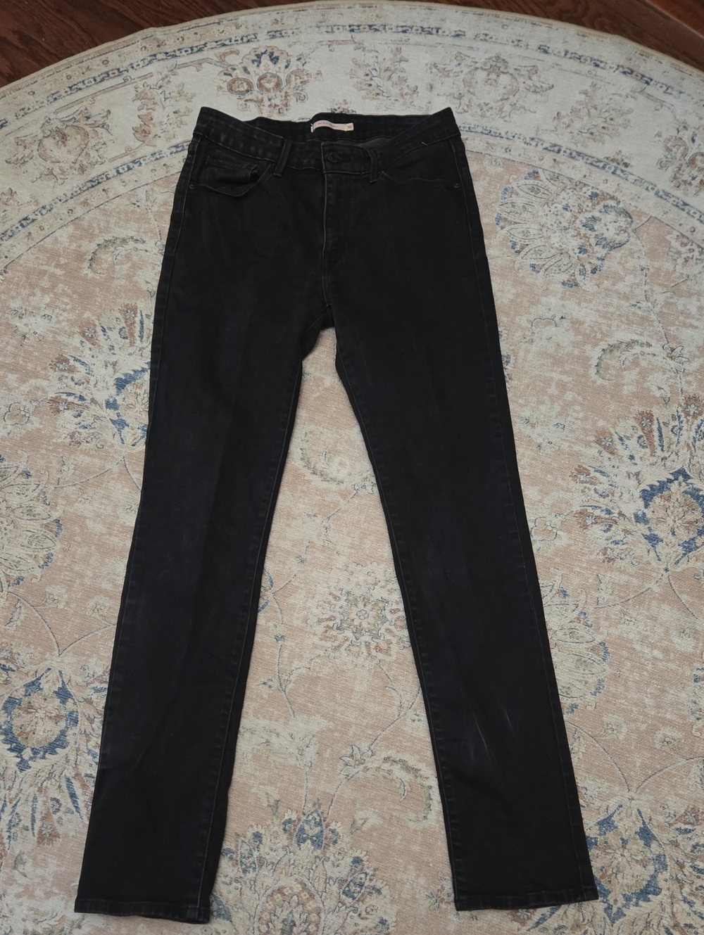 Levi's Black Skinny Jeans Mid-Rise Stretch Classic 5 Pocket size 10M W30 L32 EUC